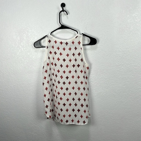 LOFT Women’s Cream Tank Top with Re Geometric Pattern Sleeveless Petite Sz XSP - Picture 8 of 8